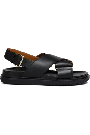 Marni Fussbet leren sandalen