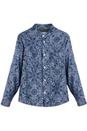 Brunello Cucinelli Shirt met ronde opstaande kraag