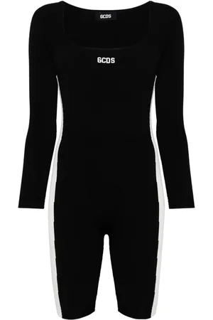 GCDS Geribbelde jumpsuit met geborduurd logo