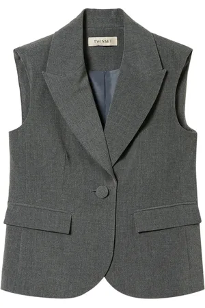 Twin-Set Flanellen gilet met enkele rij knopen