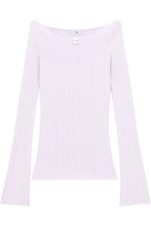 Courrèges Geribbelde trui met boothals
