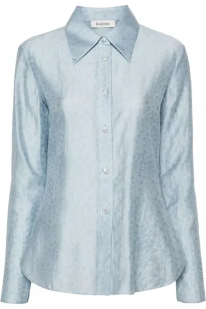 Rodebjer Carmen blouse met geborduurde bloemen