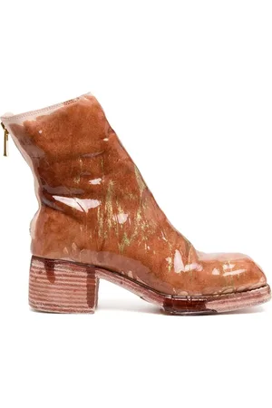 GUIDI Enkellaarzen met metallic detail