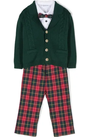 COLORICHIARI Geruit vest, shirt en broek