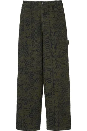 Marc Jacobs Gerafelde jeans met wijde pijpen en monogram