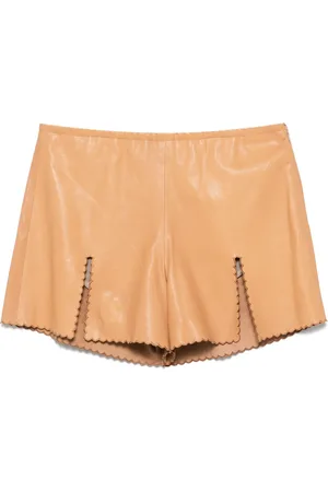 BLUMARINE Leren shorts met splits