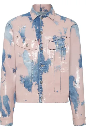 Dsquared2 Tweekleurig gerafeld denim jack