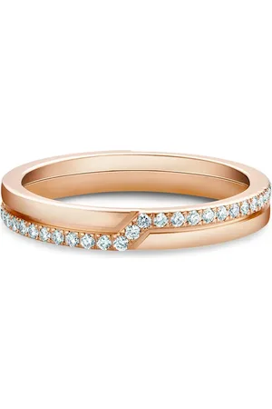 De Beers 18kt roségouden The Promise halve pavé ring met diamant