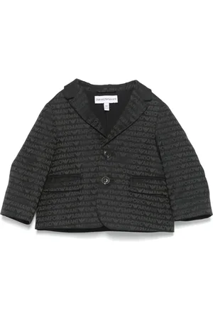 Emporio Armani Blazer met logo jacquard