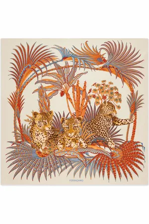 Salvatore Ferragamo Sjaal met luipaardprint
