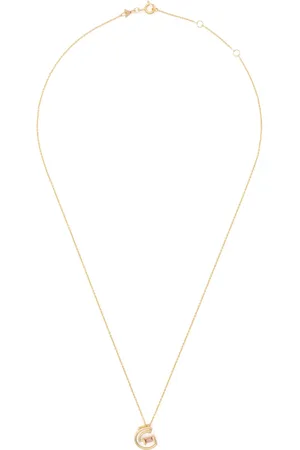 Aliita 9kt geelgouden Letra G halsketting met toermalijn hanger