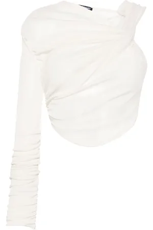 ANDREADAMO Asymmetrische geribbelde jersey top