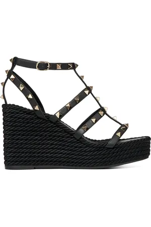 VALENTINO GARAVANI 95 mm Rockstud espadrilles met sleehak