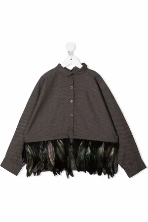 Le pandorine Shirt met veren afwerking