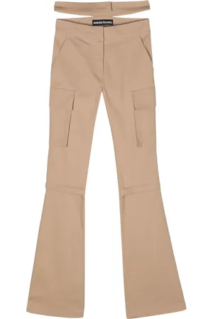 ANDREADAMO Flared cargo broek met afneembare vlakken