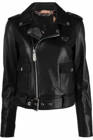 Philipp Plein Leren bikerjack