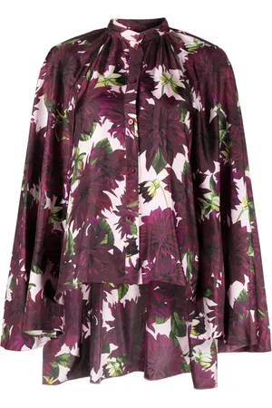 Oscar de la Renta Blouse met bloemenprint