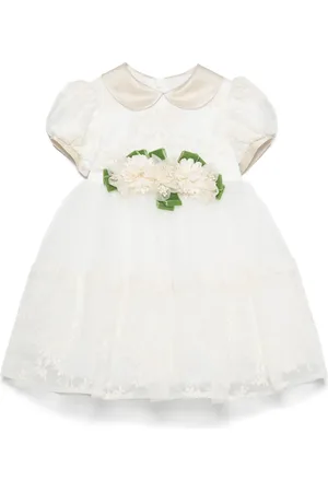 COLORICHIARI Jurk met geborduurde bloemen