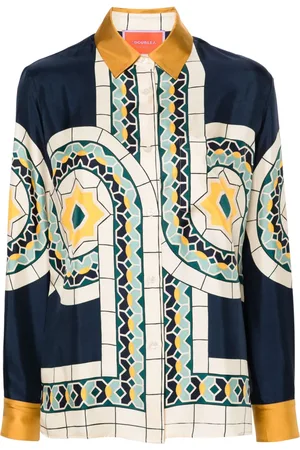 La DoubleJ Blouse met geometrisch patroon