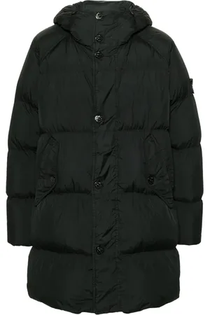 Stone Island Gewatteerde jas met capuchon en Compass