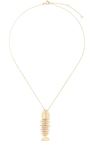KAMUSHKI 18kt geelgouden Wishbone halsketting