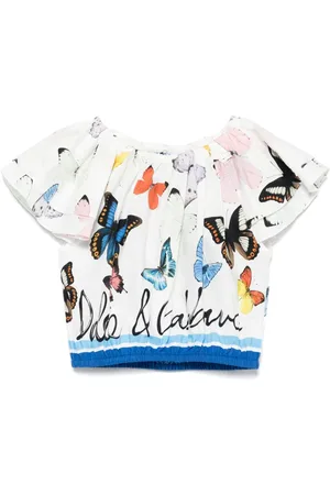 Dolce & Gabbana Popeline shirt met vlinderprint