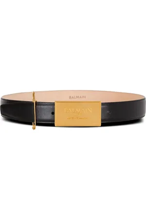 Balmain Leren riem met logoplakkaat