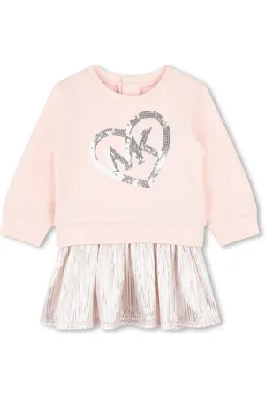 Michael Kors Geplooide jurk met geborduurd logo