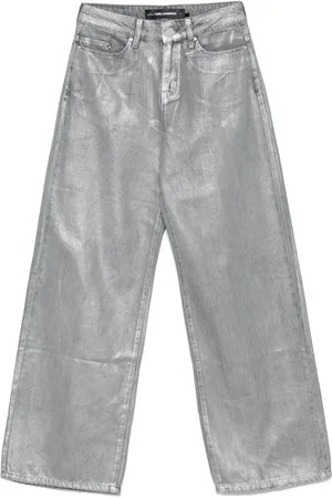 Karl Lagerfeld Metallic jeans met wijde pijpen