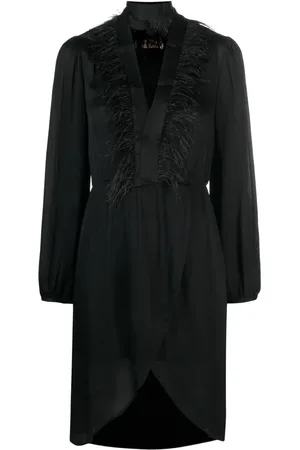 Twin-Set Jurk met afwerking van veren