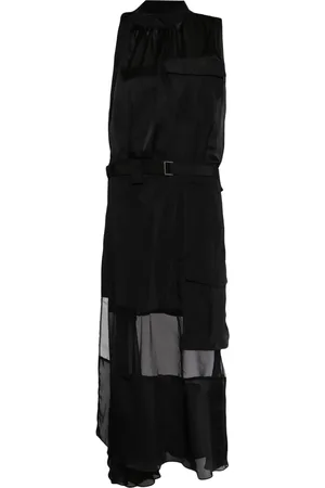 SACAI Jurk met doorzichtig vlak
