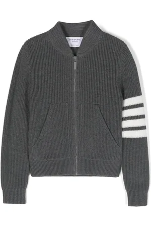 Thom Browne Vest met rits en vier strepen