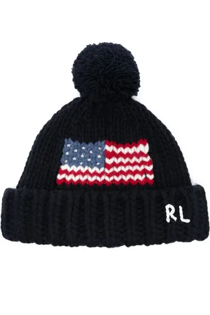 Ralph Lauren Muts met intarsia logo en pompon