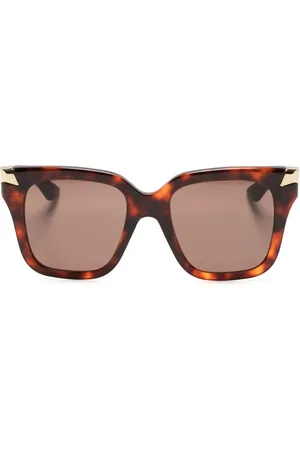 Alexander McQueen Zonnebril met vierkant montuur