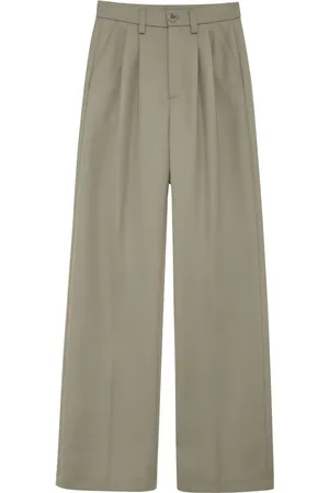 ANINE BING Wollen broek met geplooid detail