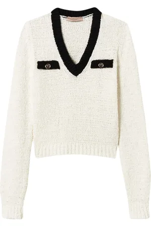 Twin-Set Oval T trui met knoopdetail