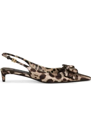 Dolce & Gabbana 30 mm satijnen slingback pumps met luipaardprint