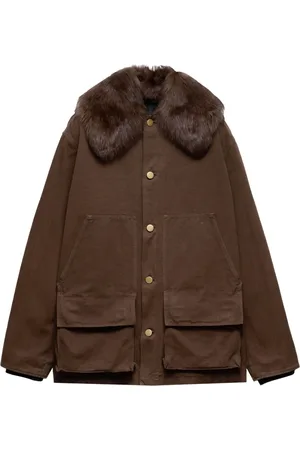Prada Katoenen jack met lammy kraag