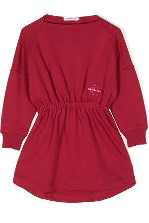 Calvin Klein Jurk van katoenblend met geborduurd logo