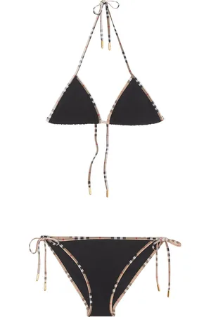 Burberry Bikini met vintage ruit afwerking