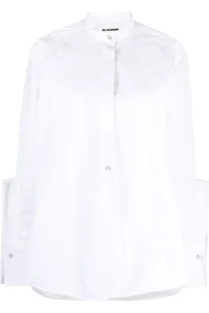 Jil Sander Blouse met bandkraag en vlakken
