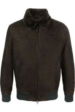 BRIONI Jack met lammy kraag