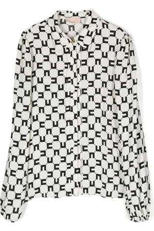 Elisabetta Franchi Crêpe shirt met monogramprint