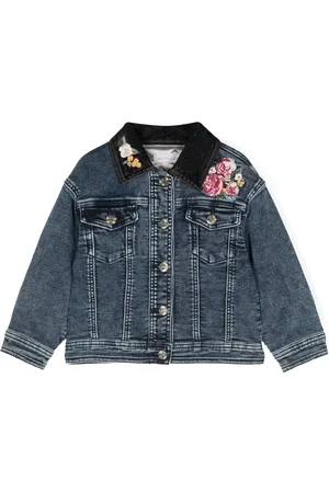 MONNALISA Spijkerjack met geborduurde bloemen