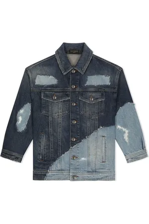 Dolce & Gabbana Gerafelde jeans met spijkerstof patchwork