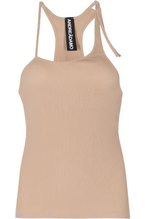 ANDREADAMO Asymmetrische geribbelde jersey tanktop
