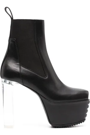 Rick Owens 160 mm leren laarzen met hak en open neus