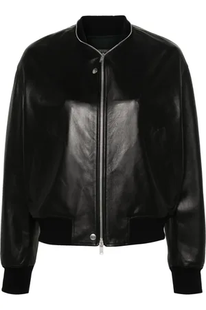 Jil Sander Leren bomberjack