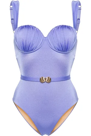 Noire Swimwear Balconette badpak met ruches en ceintuur