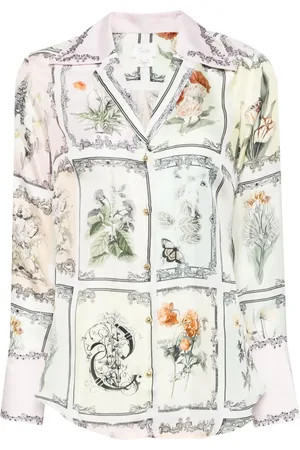 Camilla Zijden blouse met botanische print